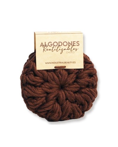 Algodones reutilizables 100% algodón orgánico: Choco - Industrial Beauty