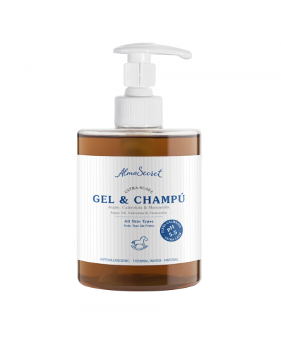 GEL-CHAMPÚ SUAVE CON ARGÁN, CALÉNDULA & MANZANILLA - ALMA SECRET