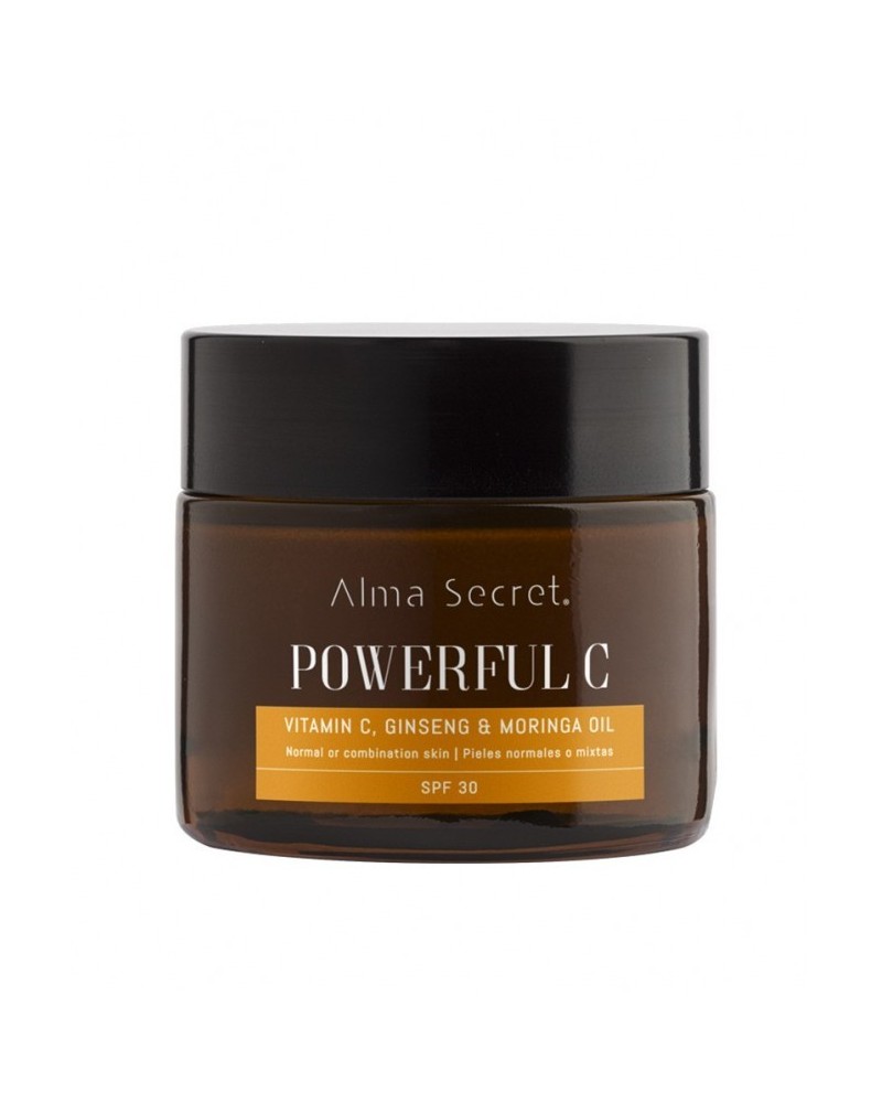 POWERFUL C ANTIEDAD ILUMINADORA CON VITAMINA C, GINSENG & MORINGA. SPF 30 PIEL MIXTA-GRASA - ALMA SECRET