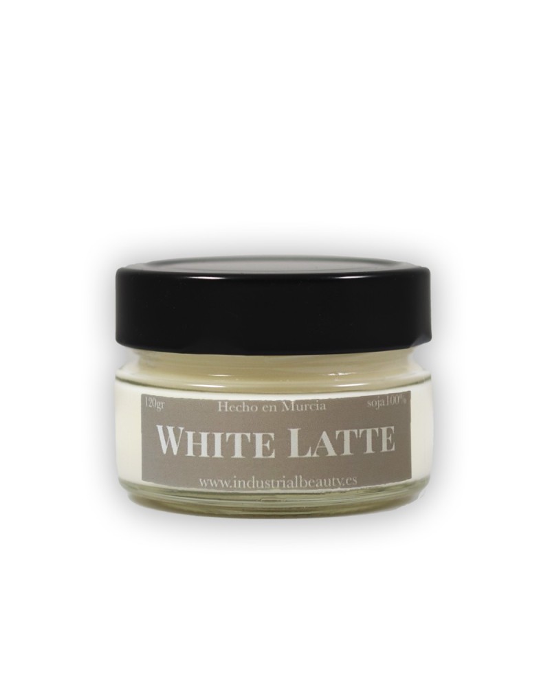 Vela aromática de soja: White Latte 120g - Industrial Beauty