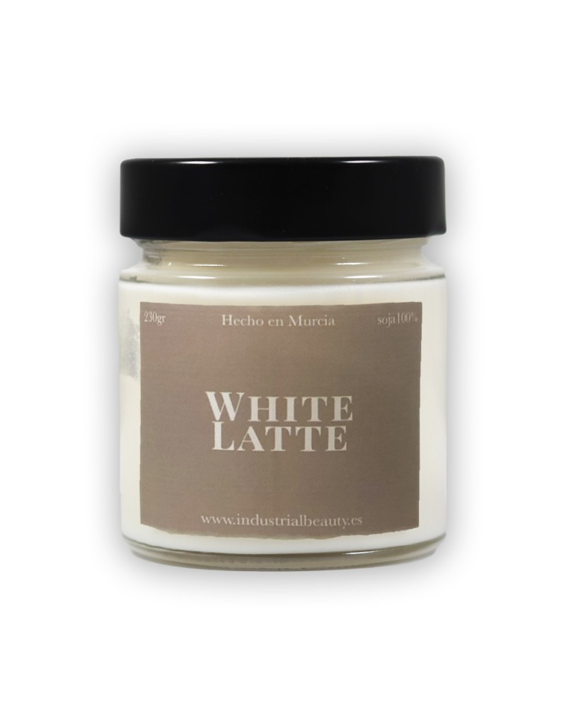 Vela aromática de soja: White Latte 230g - Industrial Beauty