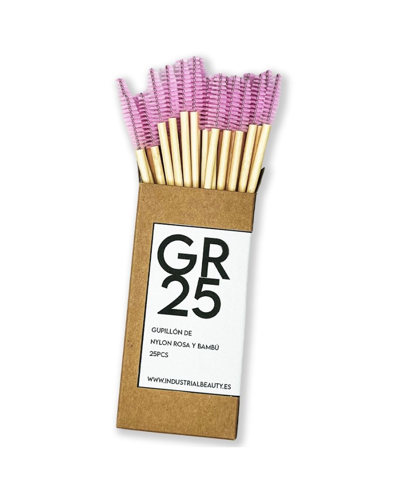 GR25: Gupillón de nylon rosa de bambú 25pcs - Industrial Beauty