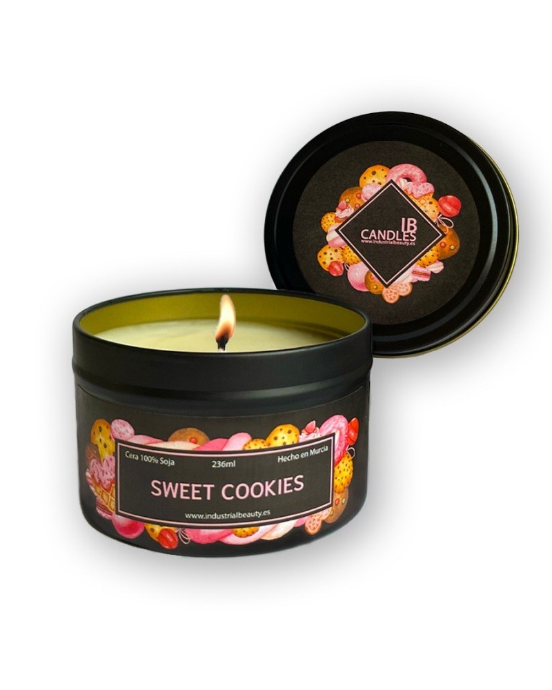 Vela aromática de soja: Sweet Cookies 236ml - Industrial Beauty