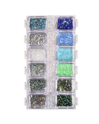 IB GLITTER - PALETA CRISTALES TONOS FRIOS 12 TONOS