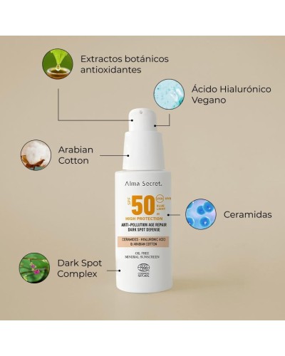 Protector Solar Facial SPF 50 Con Color (SAND) - ALMA SECRET