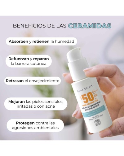 Protector Solar Facial SPF 50 Con Ceramidas (Nueva Fórmula) - ALMA SECRET