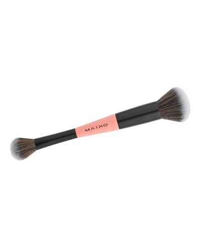 DUO TWIST DT4 - Brocha doble para colorete en crema e iluminador - MAIKO