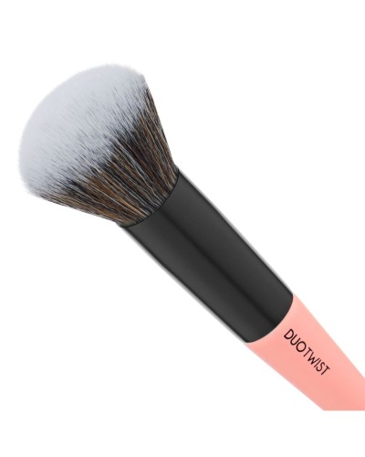 DUO TWIST DT4 - Brocha doble para colorete en crema e iluminador - MAIKO
