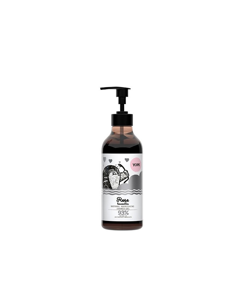 Gel de ducha natural nutritivo - Rosa y Bowsellia - YOPE