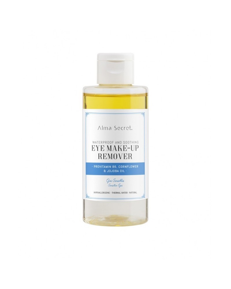 DESMAQUILLANTE DE OJOS SUAVE CON PROVITAMINA B5, FLOR DE ACIANO & JOJOBA - Alma Secret