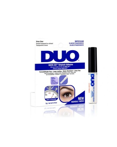 Pegamento de pestañas DUO Quick Set sin latex transparente 5gr