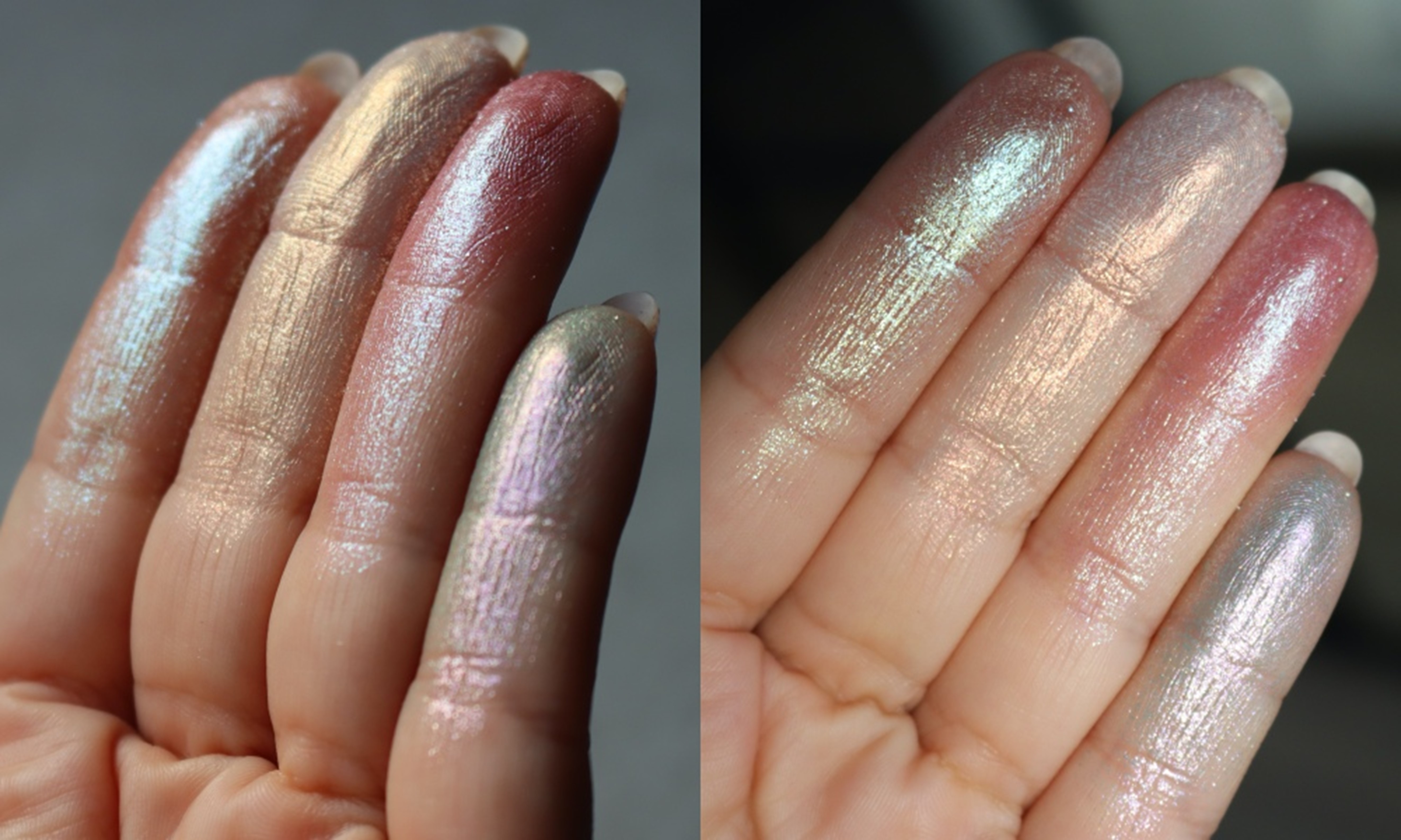 swatches shimmer saga lh cosmetics