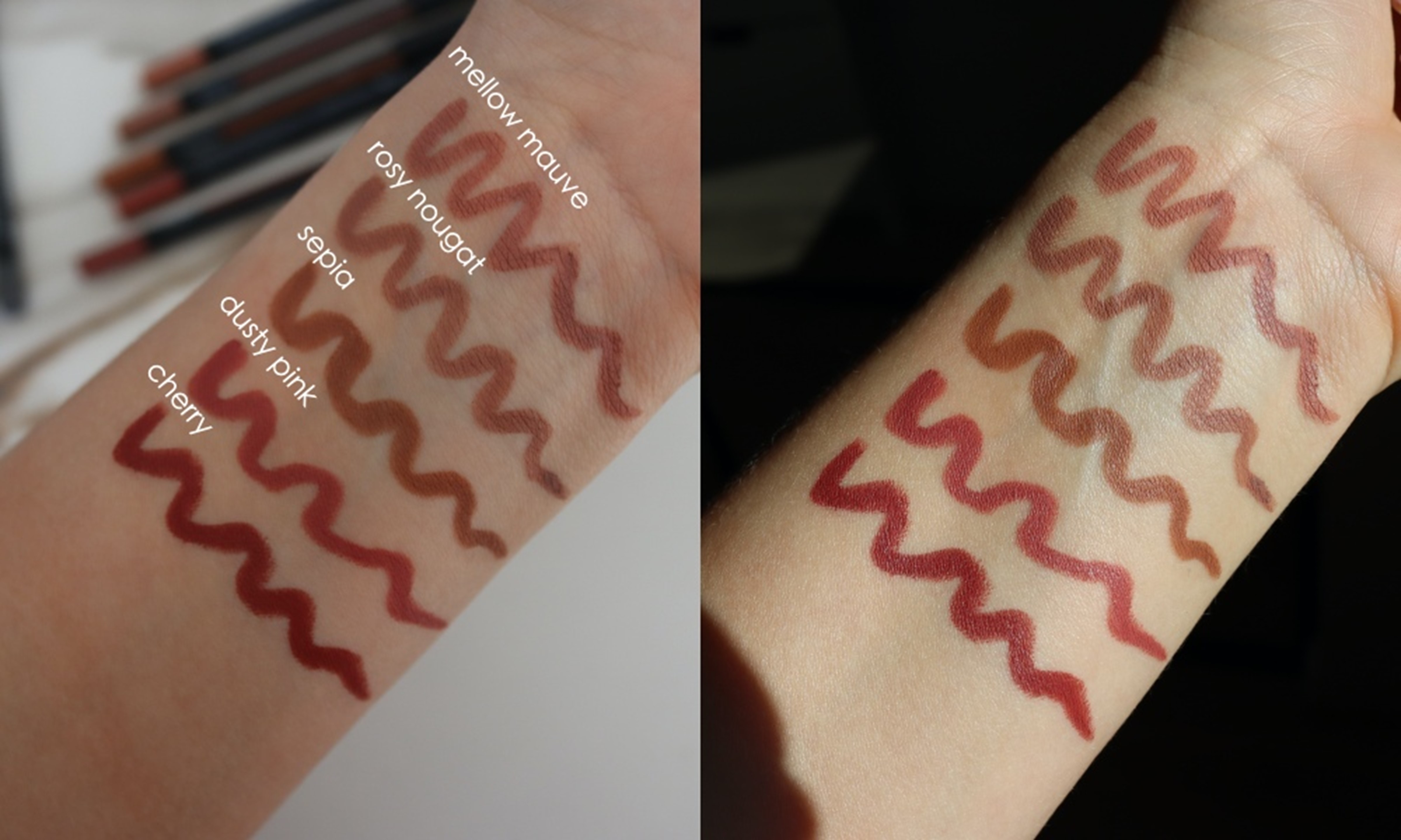 swatches crayon lh cosmetics