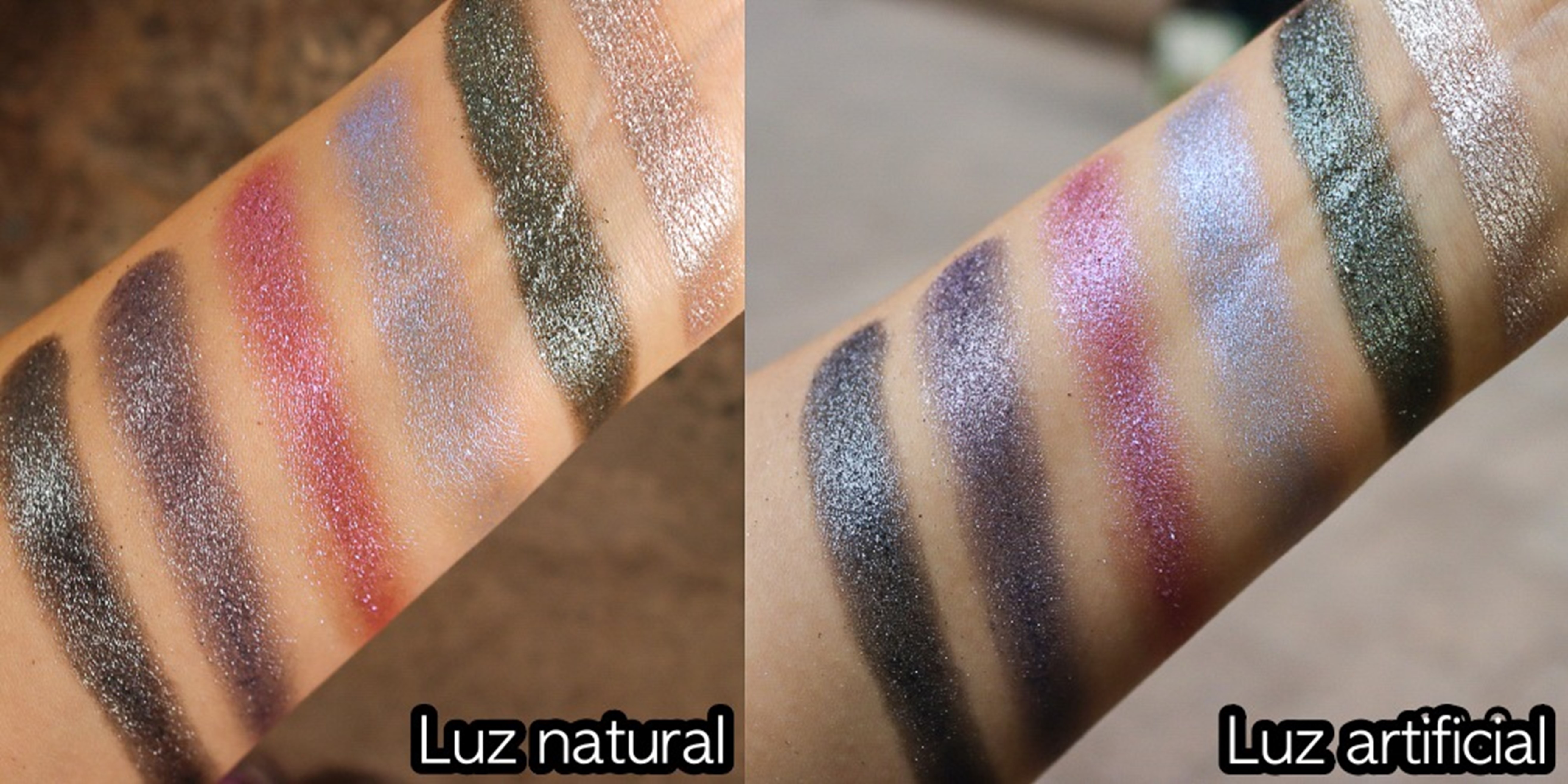 swatches glitter pigments bodyography